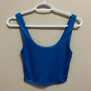 Bright blue contour tank top